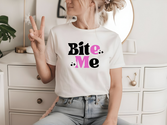 Bite Me Unisex Softstyle T-Shirt - Fun Graphic Tee for Casual Outings