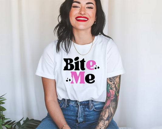 Bite Me Unisex Softstyle T-Shirt - Fun Graphic Tee for Casual Outings